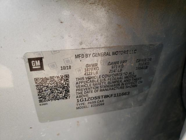 Photo 10 from auction – 2019 CHEVROLET MALIBU LT with VIN 1G1ZD5ST8KF111663