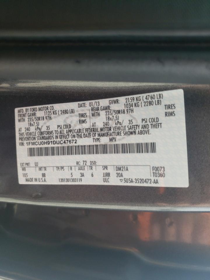 Photo 10 from auction – 2013 FORD ESCAPE SEL with VIN 1FMCU0H91DUC47672