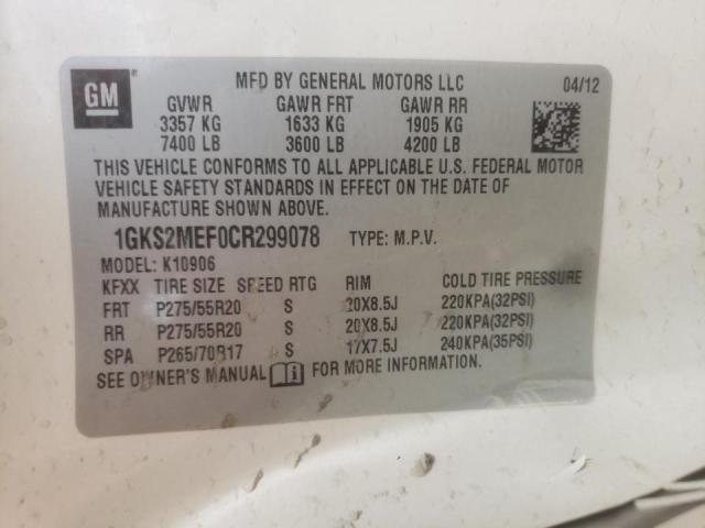 Photo 10 from auction – 2012 GMC YUKON XL D with VIN 1GKS2MEF0CR299078