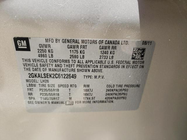 Photo 10 from auction – 2012 GMC TERRAIN SL with VIN 2GKALSEK2C6122649