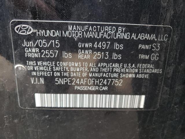 Photo 10 from auction – 2015 HYUNDAI SONATA SE with VIN 5NPE24AF0FH247752