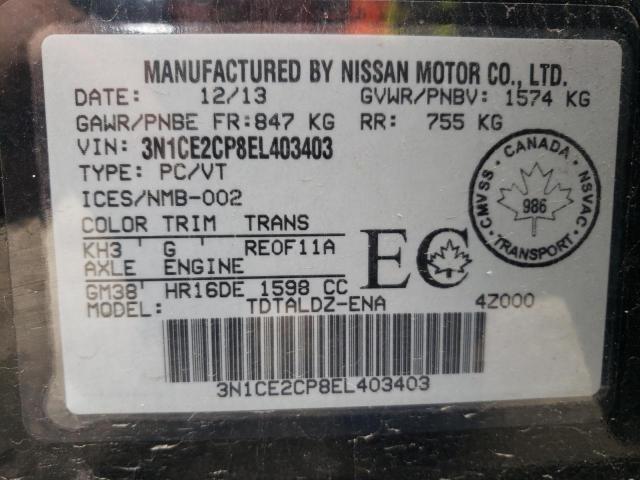 Photo 10 from auction – 2014 NISSAN VERSA NOTE with VIN 3N1CE2CP8EL403403