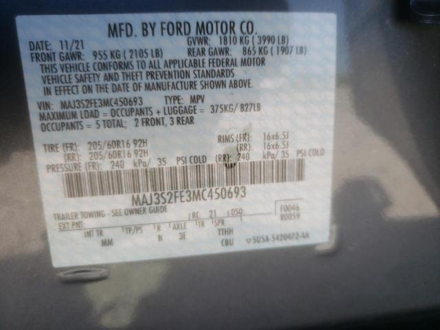 Photo 10 from auction – 2021 FORD ECOSPORT S with VIN MAJ3S2FE3MC450693