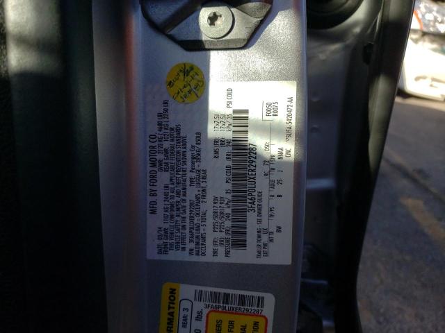 Photo 10 from auction – 2014 FORD FUSION SE with VIN 3FA6P0LUXER292287