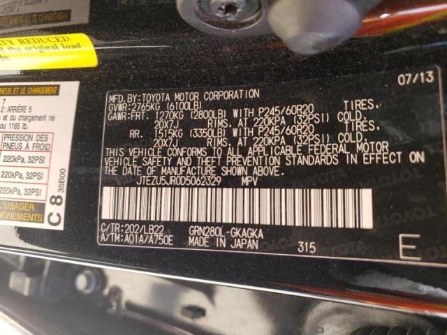 Photo 10 from auction – 2013 TOYOTA 4RUNNER SR with VIN JTEZU5JR0D5062329