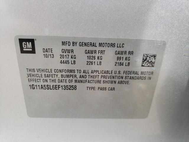 Photo 10 from auction – 2014 CHEVROLET MALIBU LS with VIN 1G11A5SL6EF135258