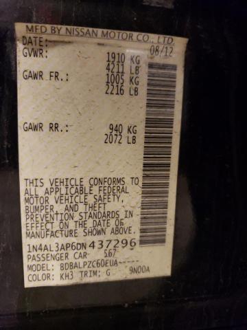 Photo 10 from auction – 2013 NISSAN ALTIMA 2.5 with VIN 1N4AL3AP6DN437296