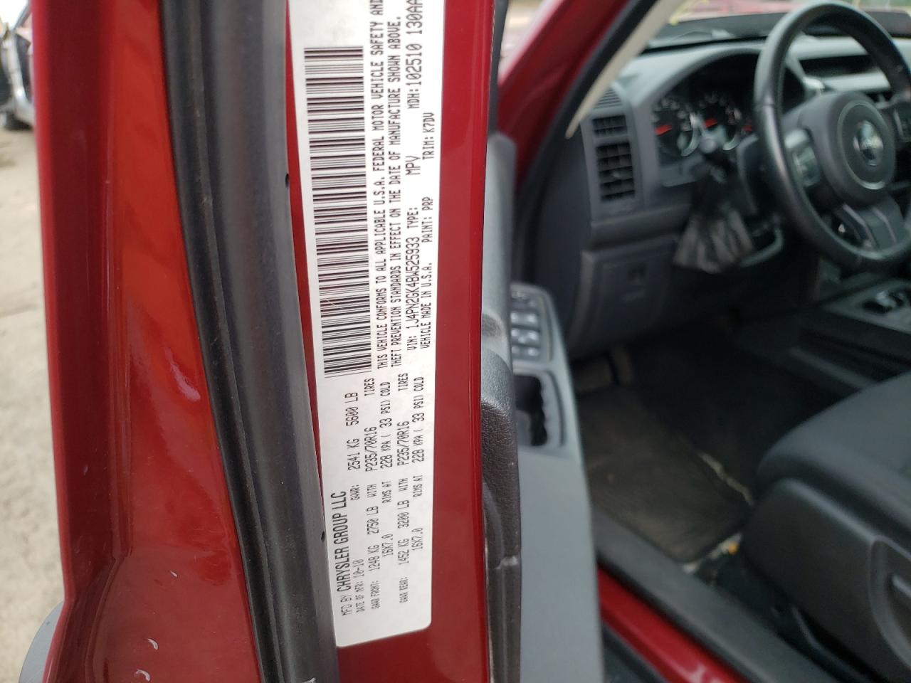 Фото 10 с аукциона – 2011 JEEP LIBERTY SP с VIN 1J4PN2GK4BW525933