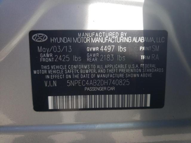 Photo 10 from auction – 2013 HYUNDAI SONATA SE with VIN 5NPEC4AB2DH740825