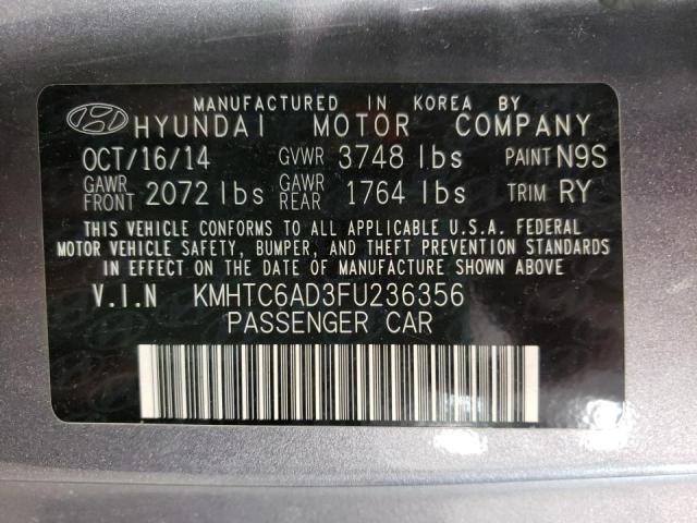Photo 10 from auction – 2015 HYUNDAI VELOSTER with VIN KMHTC6AD3FU236356