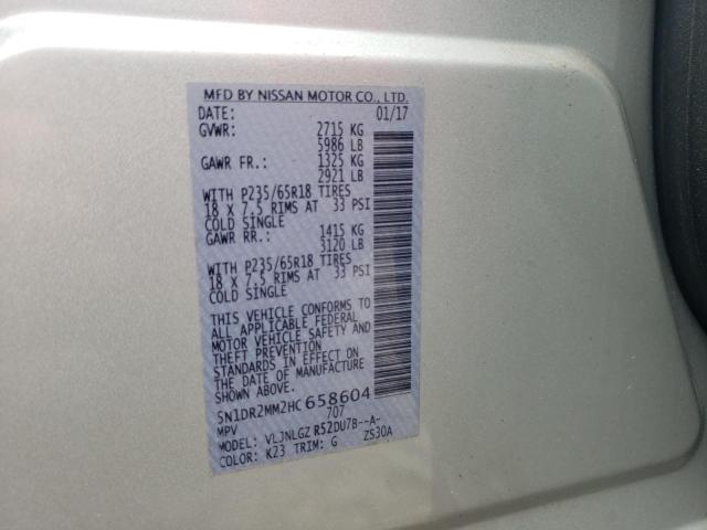 Photo 10 from auction – 2017 NISSAN PATHFINDER with VIN 5N1DR2MM2HC658604