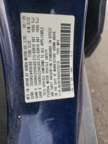 Photo 10 from auction – 2005 HONDA CR-V EX with VIN JHLRD78845C036278