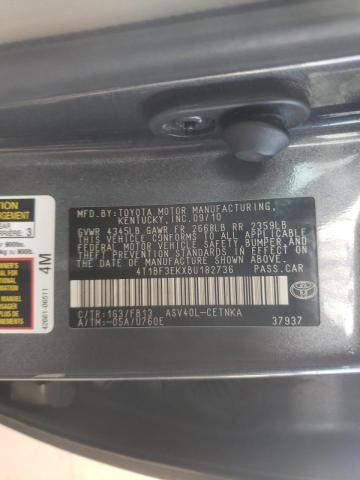 Photo 10 from auction – 2011 TOYOTA CAMRY BASE with VIN 4T1BF3EKXBU182736