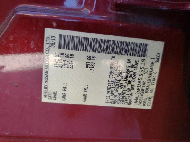 Photo 10 from auction – 2010 NISSAN ALTIMA BAS with VIN 1N4AL2AP1AN555519