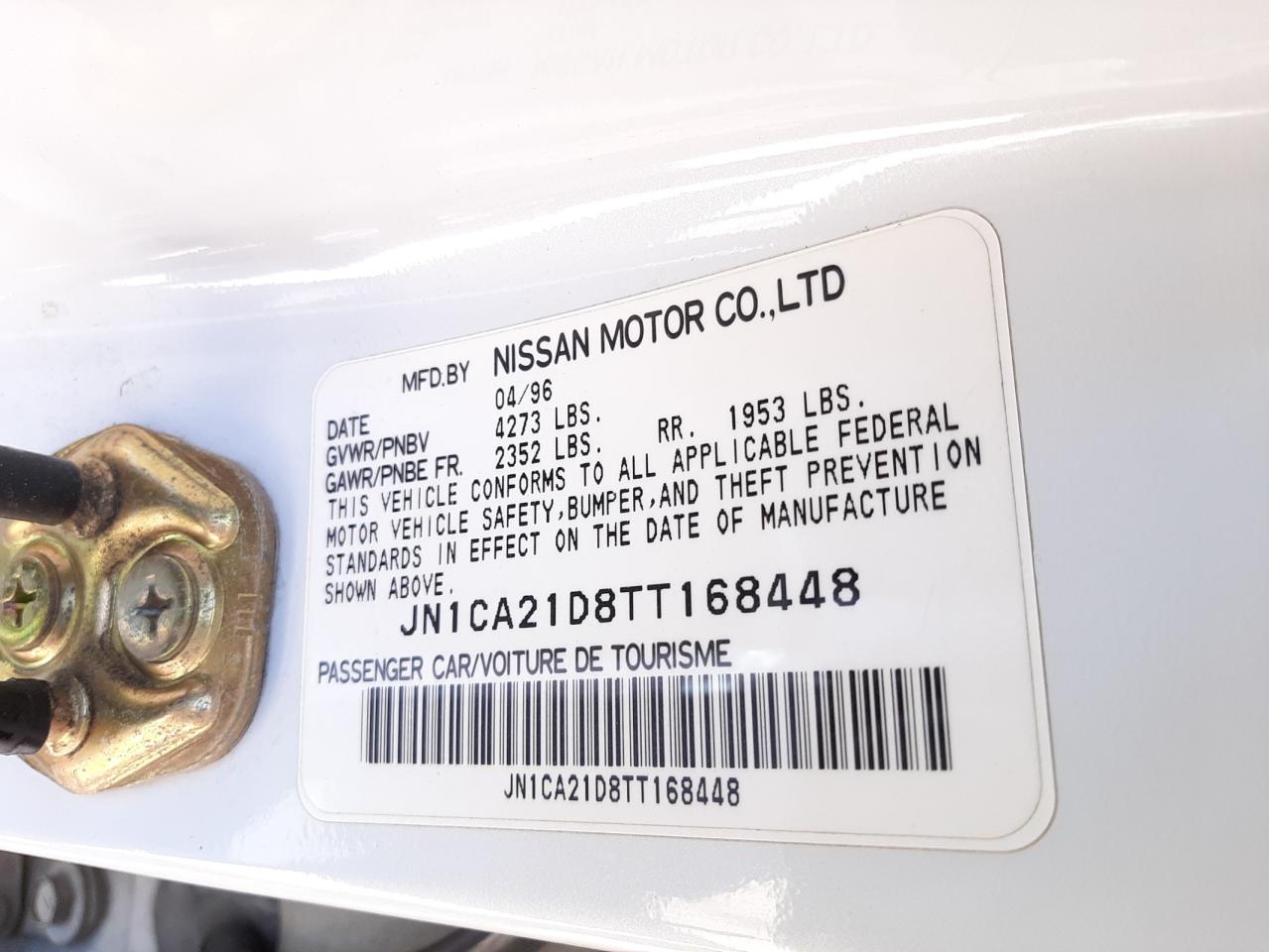 Photo 10 from auction – 1996 NISSAN MAXIMA GLE with VIN JN1CA21D8TT168448