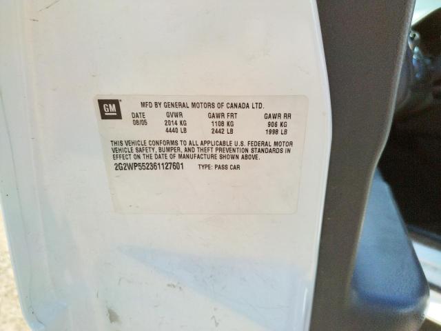Photo 10 from auction – 2006 PONTIAC GRAND PRIX with VIN 2G2WP552361127601