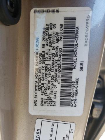 Photo 10 from auction – 2002 TOYOTA CAMRY LE with VIN 4T1BF32K92U534063