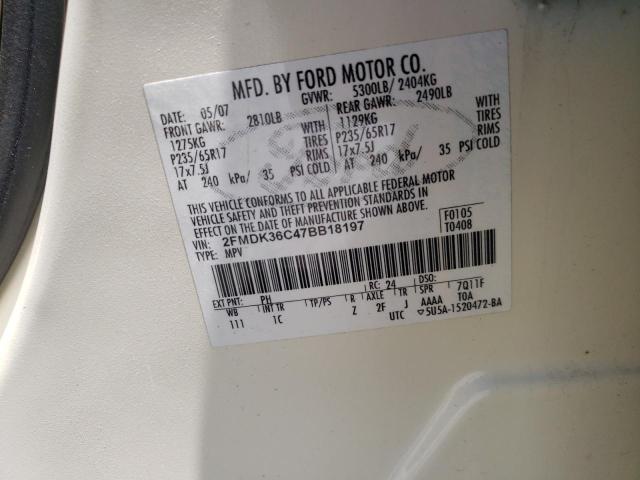 Photo 10 from auction – 2007 FORD EDGE SE with VIN 2FMDK36C47BB18197