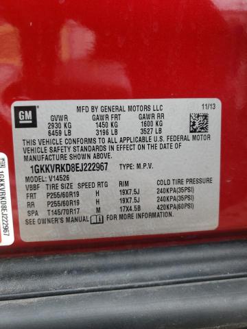 Photo 10 from auction – 2014 GMC ACADIA SLT with VIN 1GKKVRKD8EJ222967