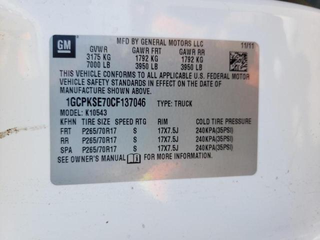 Photo 10 from auction – 2012 CHEVROLET SILVERADO with VIN 1GCPKSE70CF137046
