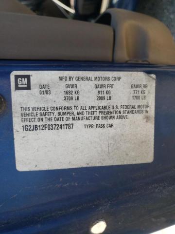 Photo 10 from auction – 2003 PONTIAC SUNFIRE with VIN 1G2JB12F037241787