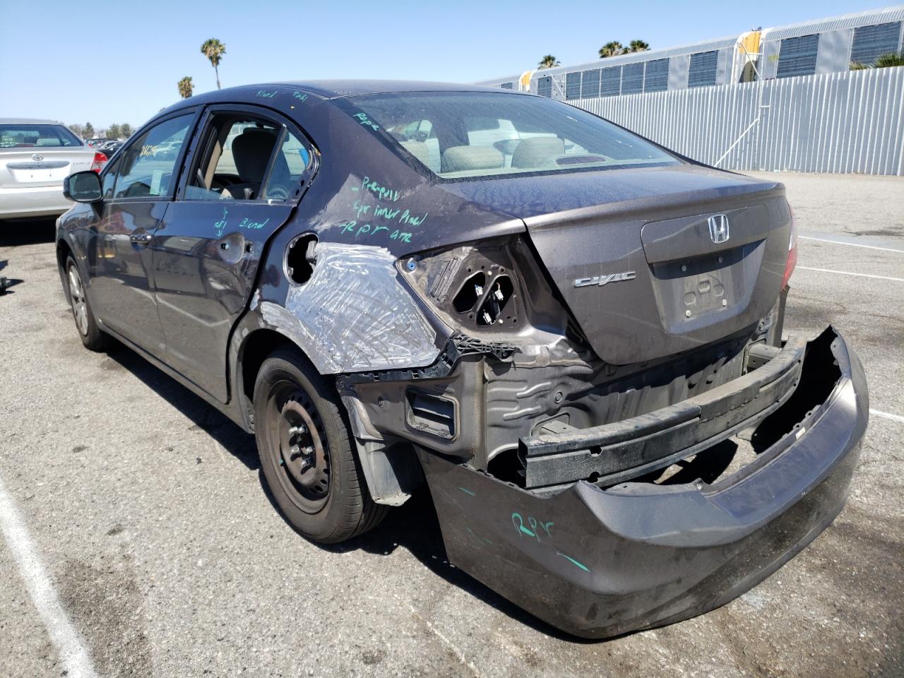 Photo 3 from auction – 2012 HONDA CIVIC LX with VIN 19XFB2F57CE367959