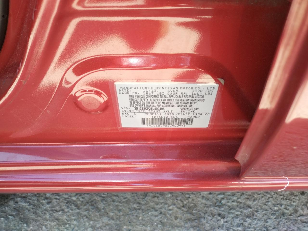 Photo 10 from auction – 2014 NISSAN VERSA NOTE with VIN 3N1CE2CP2EL400495