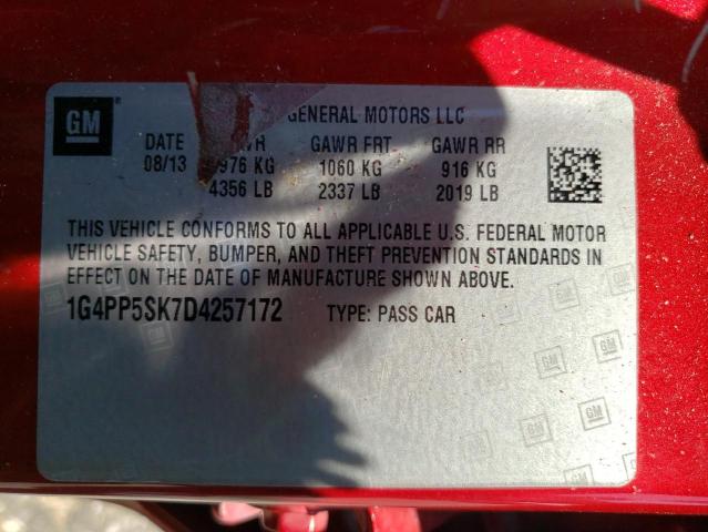 Photo 10 from auction – 2013 BUICK VERANO with VIN 1G4PP5SK7D4257172
