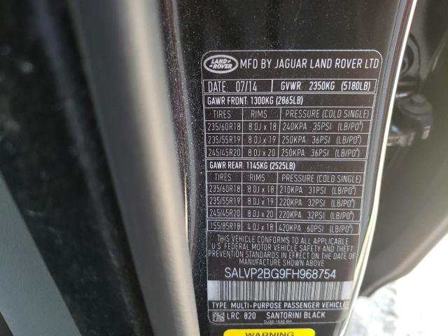 Photo 10 from auction – 2015 LAND ROVER RANGE ROVE with VIN SALVP2BG9FH968754