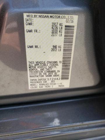 Photo 10 from auction – 2016 NISSAN ALTIMA 2.5 with VIN 1N4AL3AP2GC172442