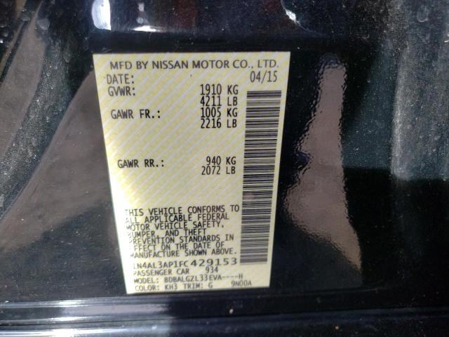 Фото 10 с аукциона – 2015 NISSAN ALTIMA 2.5 с VIN 1N4AL3AP1FC429153