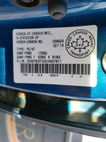 Photo 10 from auction – 2014 HONDA CIVIC LX with VIN 2HGFB2F55EH007811