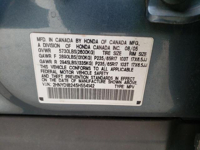 Photo 10 from auction – 2005 ACURA MDX AWD with VIN 2HNYD18245H554142