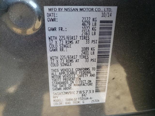 Photo 10 from auction – 2015 NISSAN ROGUE S with VIN 5N1AT2MV9FC785733