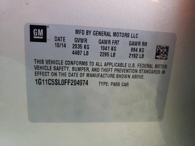 Photo 10 from auction – 2015 CHEVROLET MALIBU 1LT with VIN 1G11C5SL0FF204974