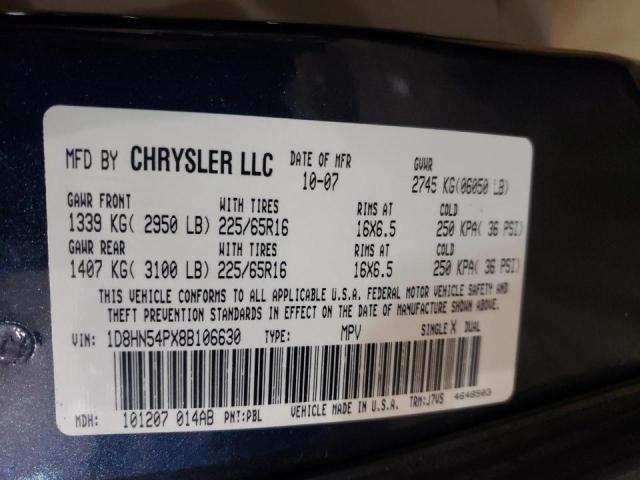 Photo 10 from auction – 2008 DODGE GRAND CARA with VIN 1D8HN54PX8B106630