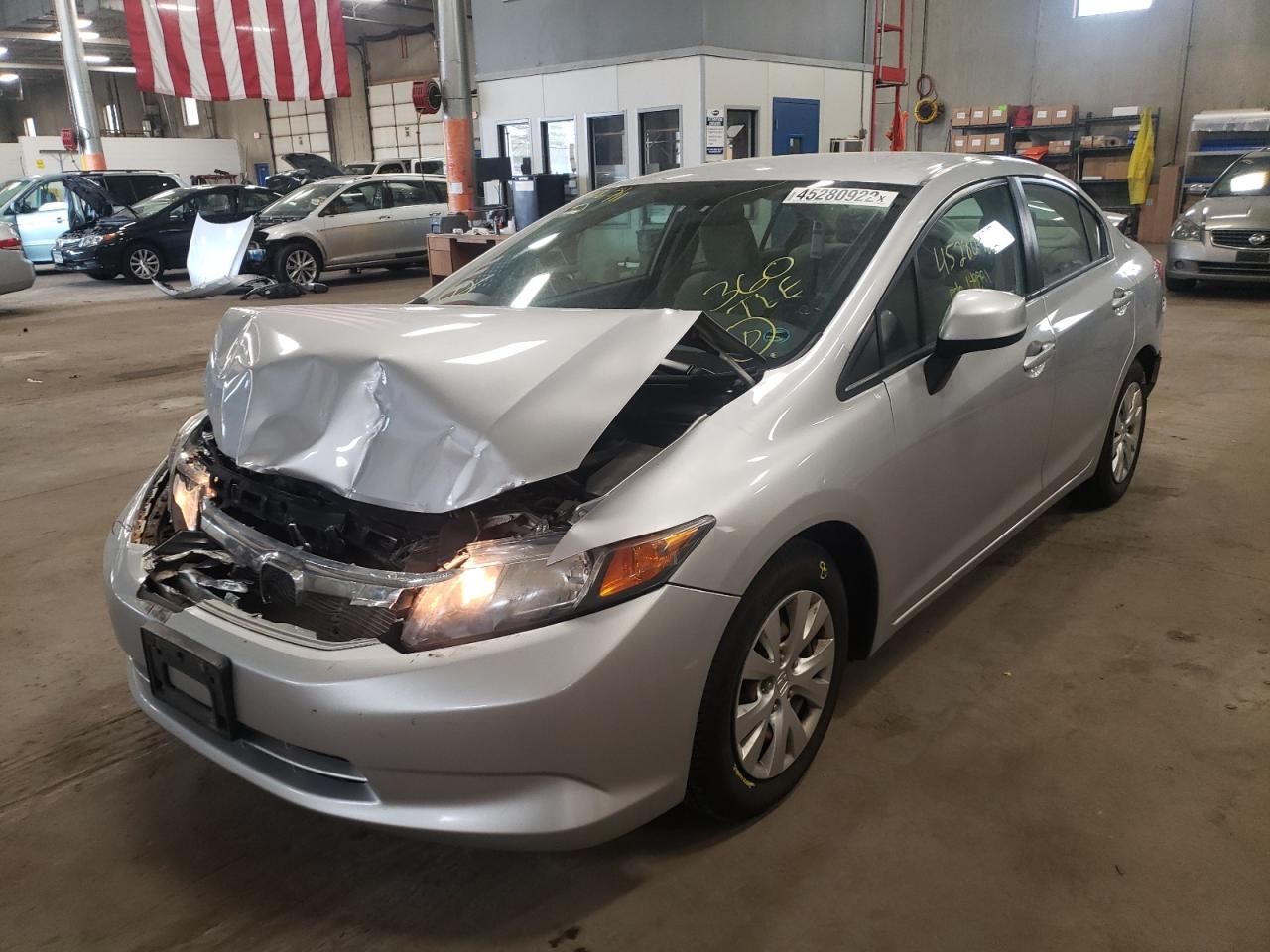 Photo 2 from auction – 2012 HONDA CIVIC LX with VIN 19XFB2F51CE017257