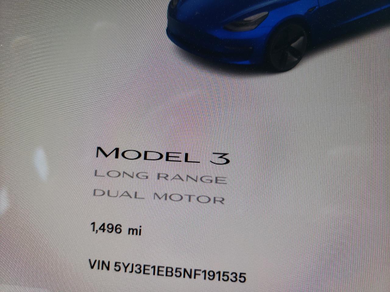 Photo 8 from auction – 2022 TESLA MODEL 3 with VIN 5YJ3E1EB5NF191535