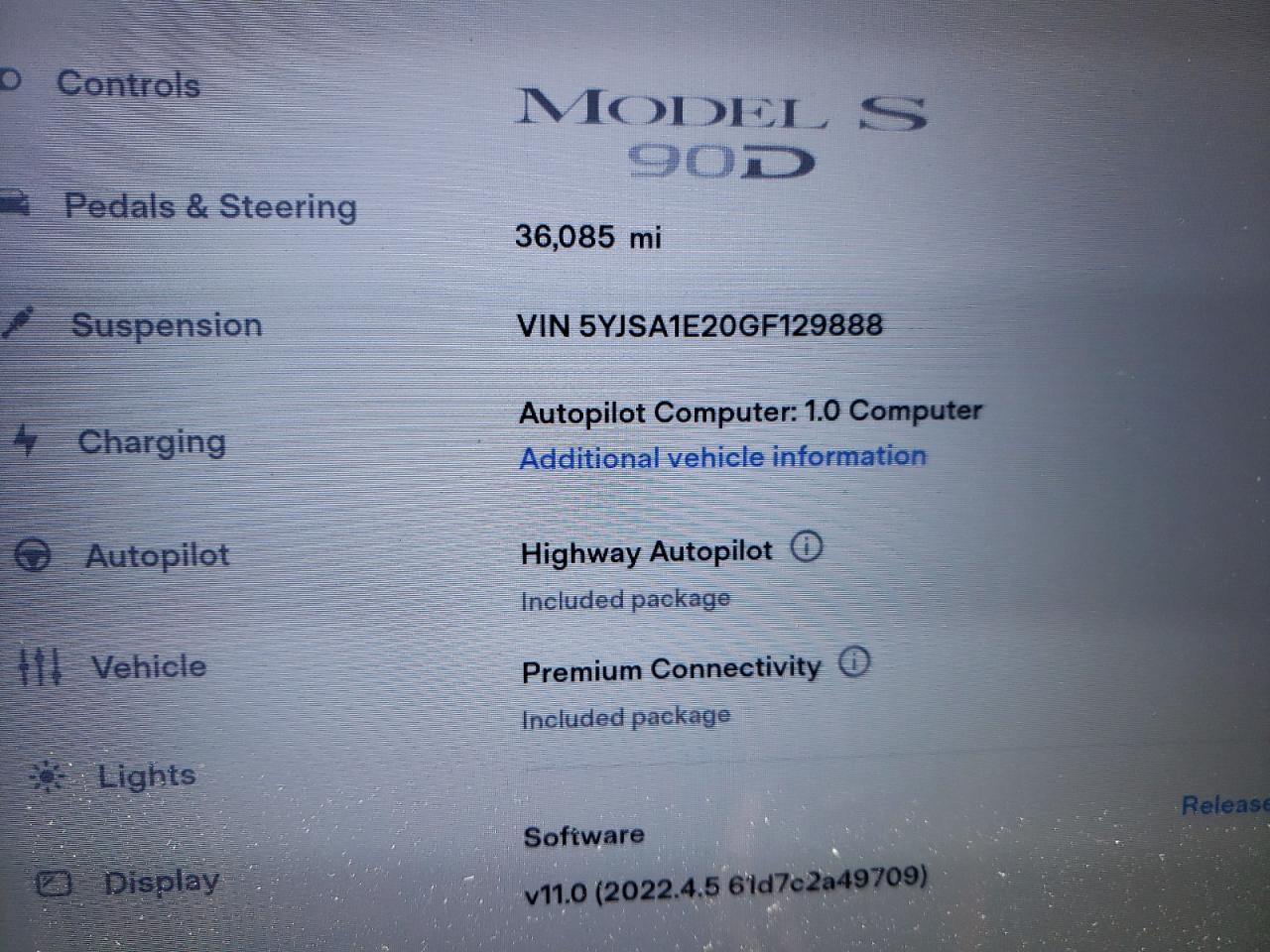 Photo 8 from auction – 2016 TESLA MODEL S with VIN 5YJSA1E20GF129888