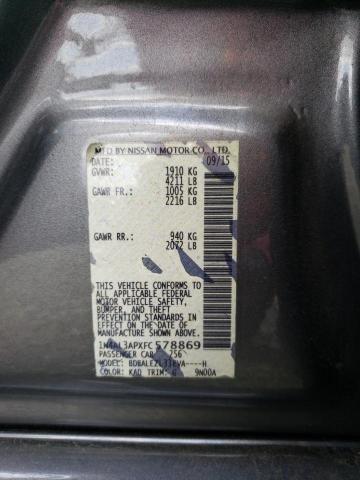 Photo 10 from auction – 2015 NISSAN ALTIMA with VIN 1N4AL3APXFC578869