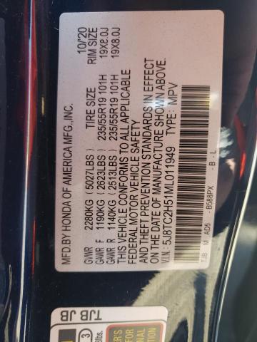 Photo 10 from auction – 2021 ACURA RDX TECHNO with VIN 5J8TC2H51ML011949