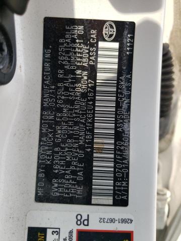 Photo 10 from auction – 2014 TOYOTA CAMRY L with VIN 4T1BF1FK6EU416717