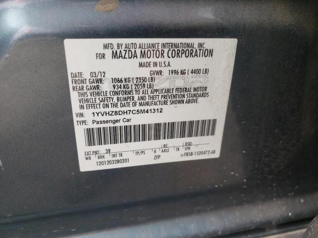 Photo 10 from auction – 2012 MAZDA 6 I with VIN 1YVHZ8DH7C5M41312
