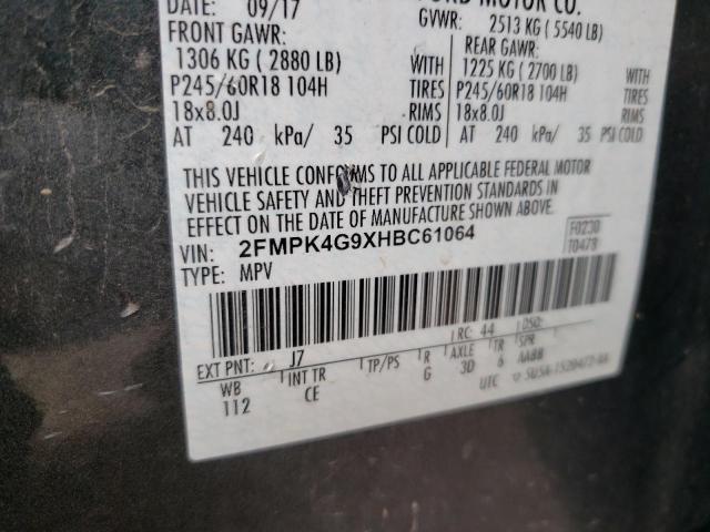Photo 10 from auction – 2017 FORD EDGE SE with VIN 2FMPK4G9XHBC61064