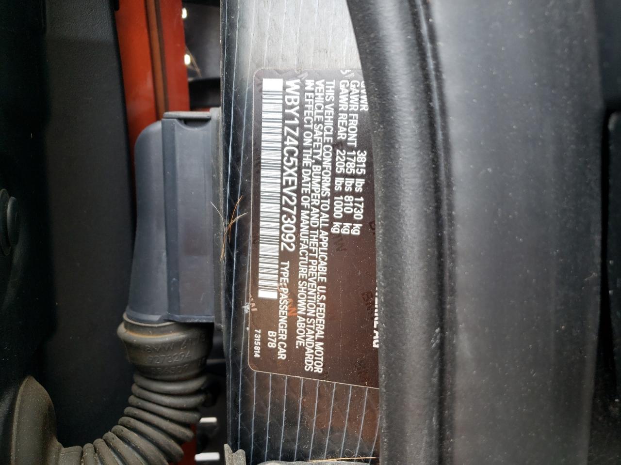 Photo 10 from auction – 2014 BMW I3 REX with VIN WBY1Z4C5XEV273092