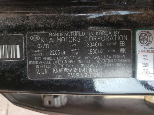 Photo 10 from auction – 2011 KIA FORTE SX with VIN KNAFW5A35B5413646