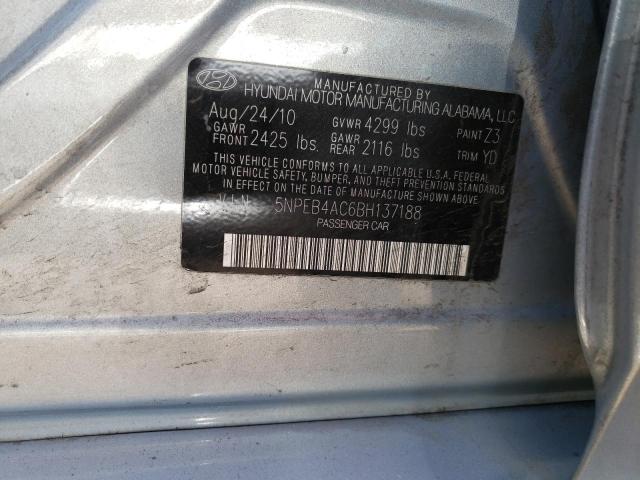 Photo 10 from auction – 2011 HYUNDAI SONATA GLS with VIN 5NPEB4AC6BH137188