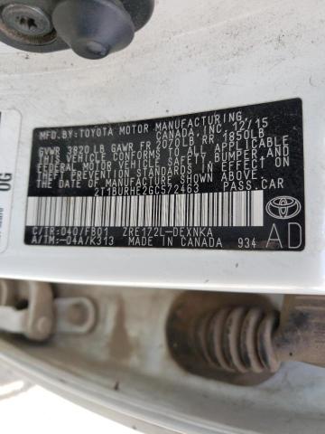 Photo 10 from auction – 2016 TOYOTA COROLLA L with VIN 2T1BURHE2GC572463