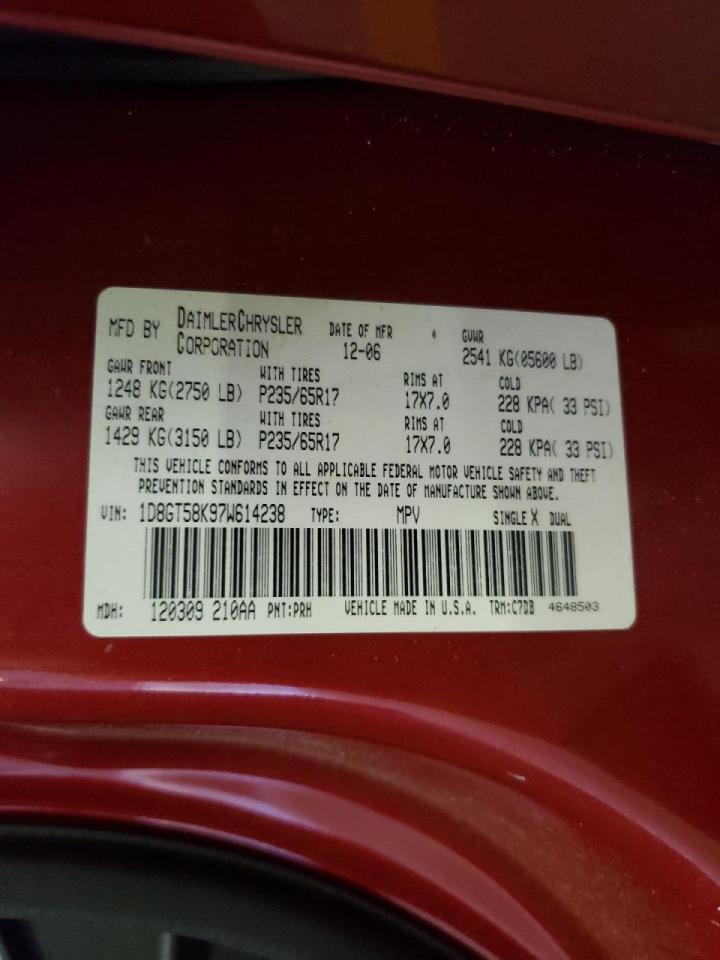 Photo 10 from auction – 2007 DODGE NITRO SLT with VIN 1D8GT58K97W614238