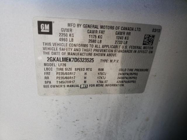 Photo 10 from auction – 2013 GMC TERRAIN SL with VIN 2GKALMEK7D6323525